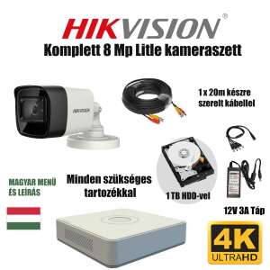 Hikvision 8MP TurboHD prémium kamera rendszer 1 db kamerával és 1 TB HDD-vel 94664478 