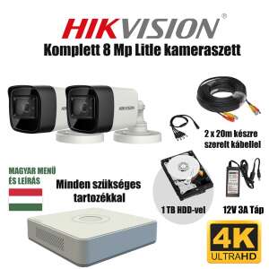 Hikvision 8MP TurboHD prémium kamera rendszer 2 db kamerával és 1 TB HDD-vel 94664480 
