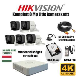 Hikvision 8MP TurboHD prémium kamera rendszer 5 db kamerával és 1 TB HDD-vel 94664486 