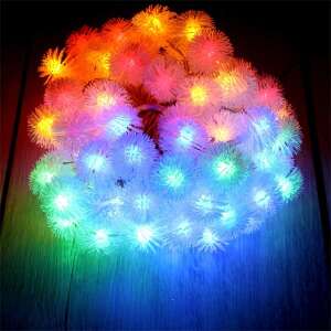 Zúzmara alakú 3cm/5m/több színű/50db LED-es/3xAA elemes fényfüzér, fénydekoráció 94665697 