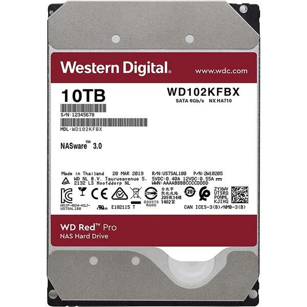 Western digital 3,5" 10000gb belső sataiii 7200rpm 256mb red pro...