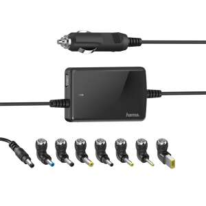 Hama Slim&Light uniwersalna ładowarka samochodowa do notebooków z wieloma końcówkami - Ładowarka samochodowa