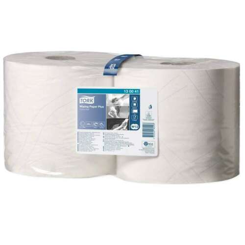 Tork Plus fehér papírtörlő, 2 rétegű, W2 rendszer, 26 cm átmérőjű tekercs