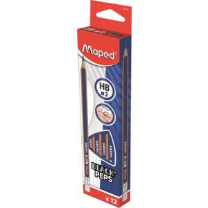 Maped Black`Peps Navy HB #2 háromszögletű grafitceruza radírral, 12 darabos csomag - Grafitceruza