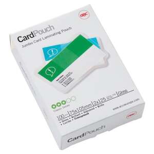 GBC CardPouch Jumbo Card Laminating Pouch, 100 db-os csomag, 75x105mm, 2x125 mikron, fényes felület - GBC