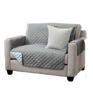 Sherpa Jemidi reversible sofa cover, grey and blue, protects furniture, 191 x 224 cm - Jemidi