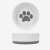 Navaris porcelain cat bowl with paw print design and non-slip silicone base, 400ml, grey