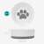 Navaris porcelain cat bowl with paw print design and non-slip silicone base, 400ml, grey, dimensions: 14,7 cm diameter x 5 cm height