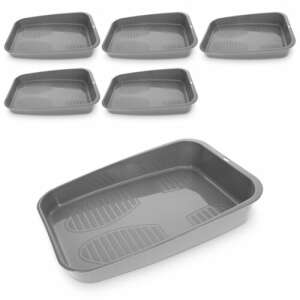Set of 6 grey plastic shoe trays for mud and dirt, Navaris - Shoe Storage