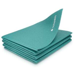 Navaris foldable yoga mat, teal color, folded - Home workout