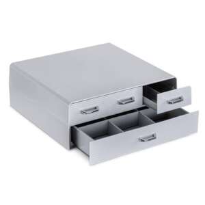 Navaris coffee capsule holder with 4 drawers, grey, 2-tier, for Nespresso, CBTL, K-cups and Verismo capsules - Navaris
