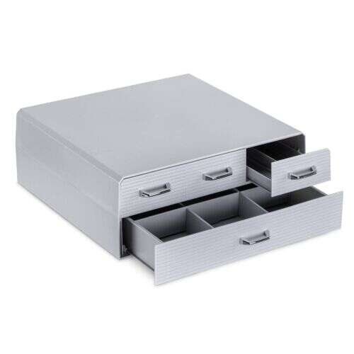Navaris coffee capsule holder with 4 drawers, grey, 2-tier, for Nespresso, CBTL, K-cups and Verismo capsules