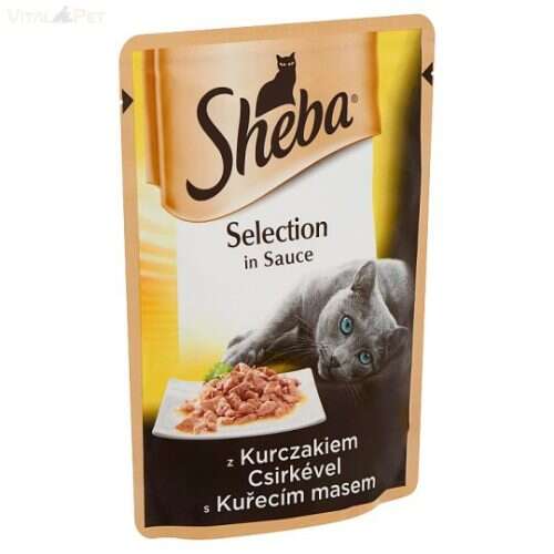 Sheba Selection in Sauce Csirkés Nedves Macskaeledel Tasak, 85g - Sheba