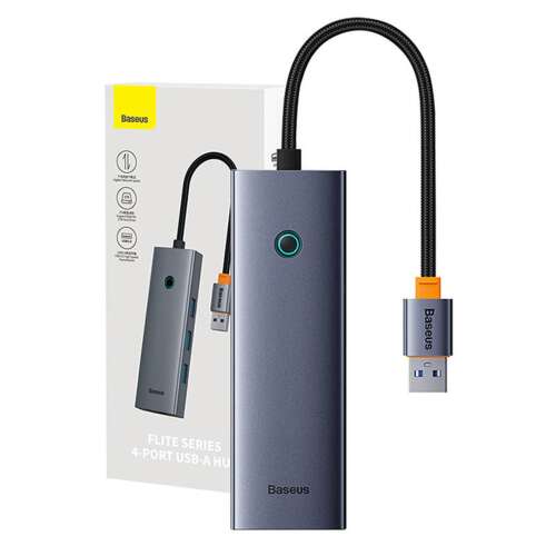 4 az 1-ben Hub Baseus UltraJoy USB-A - USB 3.0 + RJ45 szürke (B0005280A813-01) 94671178