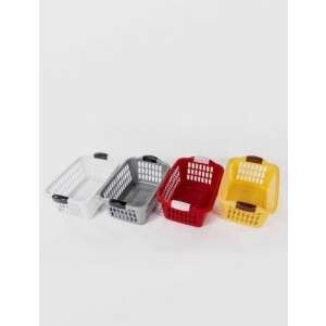 STERK 44cm x 20cm plastic laundry basket in white, grey, red and yellow colors - Sterk