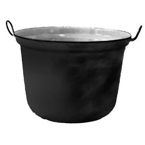 Praktikus 60 Liter Black Enamel Cauldron with Handles - Garden