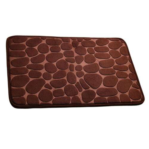 Mercaton® barna kavicsmintás fürdőszőnyeg, csúszásgátló, nedvszívó, 60 x 40 cm