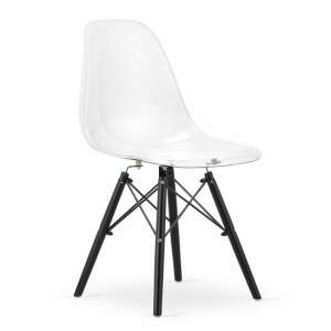 Mercaton Osaka transparent polycarbonate chair with black wooden legs - Kitchen Furniture