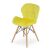 Mercaton Lago Yellow Velvet Dining Chair, front angled view