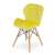 Yellow velvet chair with wooden legs, Mercaton Lago chair