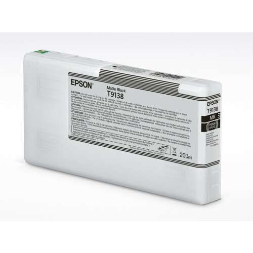 Epson T9138 Matte Black Ink Cartridge, 200ml