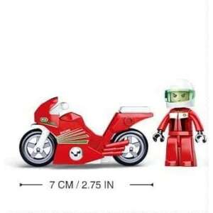 Sluban Town építőjáték készlet, piros versenymotor és motoros, 60 darab, építőkockák, építőjátékok, gyerekjátékok - Kreatív & Építő játék