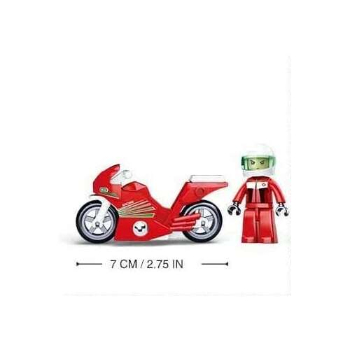 Sluban Town építőjáték készlet, piros versenymotor és motoros, 60 darab, építőkockák, építőjátékok, gyerekjátékok