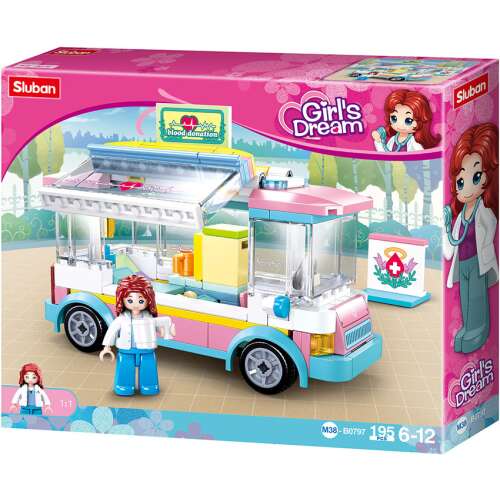 Sluban Girl&#039;s Dream - Egészségügyi kocsi építőjáték készlet