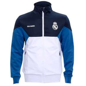 Real Madrid melegítő felső felnőtt zippes kék-fehér 94678842 Férfi pulóver - Poliészter