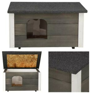 Szigetelt fakutyaház S-es méretben, nyitott tető részlet - Kutyaház