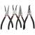 4 piece Seeger ring pliers set, internal and external snap ring pliers for removing and installing snap rings