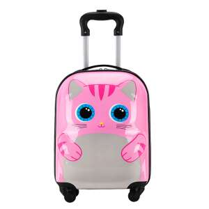 Gyermek utazótáska kerekeken macska rózsaszín 94687117 Gyerek bőrönd