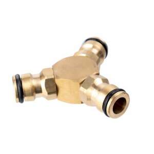 Divizor de furtun cu conectare rapidă, din alamă, 3 căi, 1/2 inch - Irigare