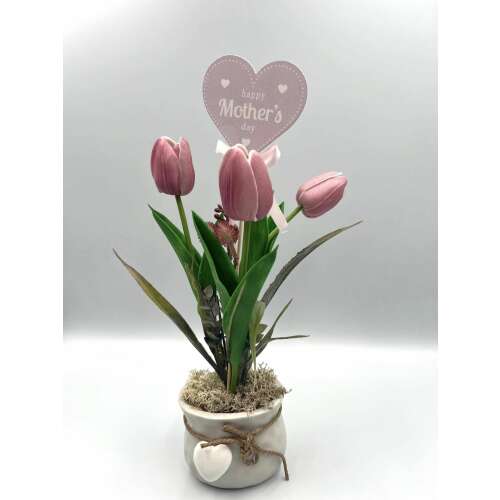 Mályva tulipános anyáknapi dísz