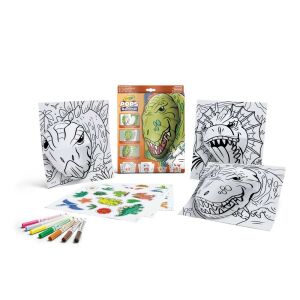 Crayola POPs 3D Dinozaur Kolorowanka Zestaw z Markerami i Naklejkami - Książka