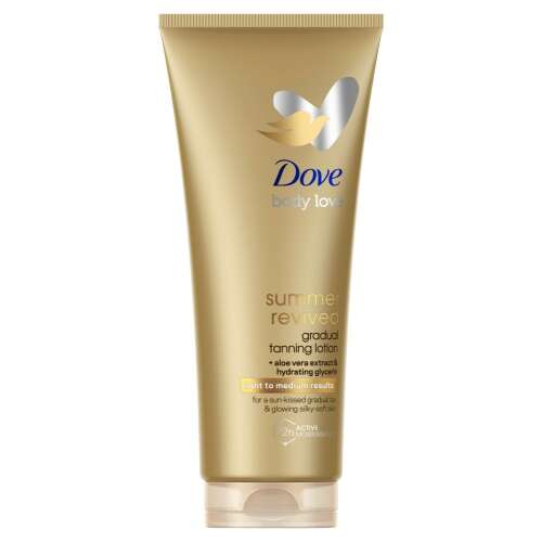 Dove Body Love Summer Revived Postupný opaľovací krém pre svetlú až stredne tmavú pleť, 200 ml