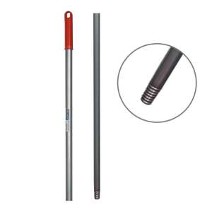 Mâner metalic pentru mop de 130 cm cu mâner roșu, filetat, gri - Partvis și mâner Mop