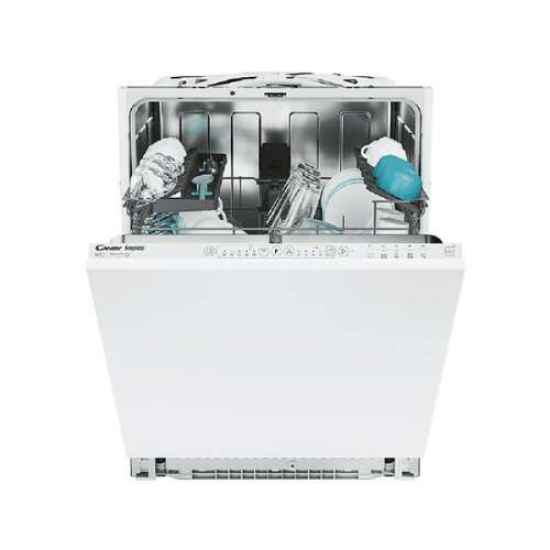 Candy CI 3C7L0W built-in dishwasher, front view, open door