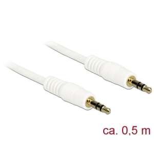 DeLock Stereo Jack Cable 3.5mm 3 pin male > male 0,5m White 94694005 
