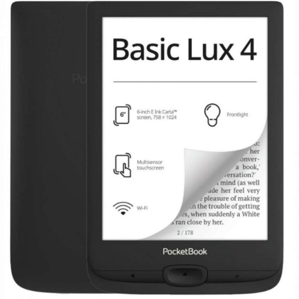 Pocketbook e-reader - pb618 basic lux4 fekete (6" e-ink carta, cp...