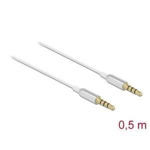 DeLock Stereo Jack Cable 3.5mm 4 pin male to male Ultra Slim 0,5m White 94703167 