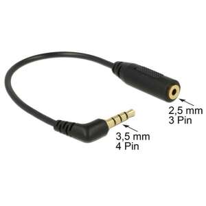 DeLock Audio Cable Stereo jack 3,5 mm 4 pin male angled > Stereo jack 2,5 mm 3 pin female 94709654 