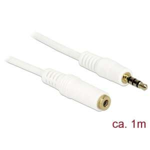 Delock Kábel - 84480 (3,5 mm Jack Hosszabbító kábel, apa/anya, iPhone 4 pin, fehér, 1m) 94711791 
