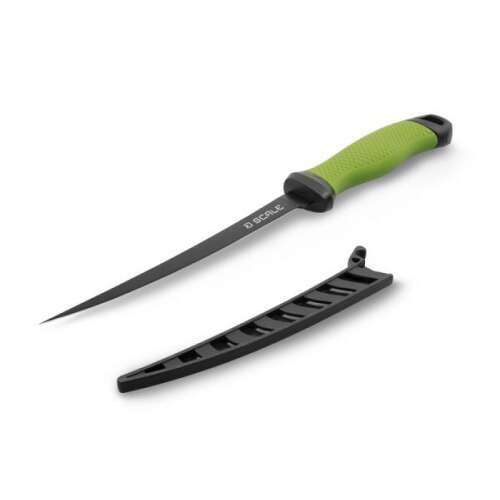Delphin SCALE 17,5 cm-es filézőkés tokjával, zöld markolattal, fekete pengével