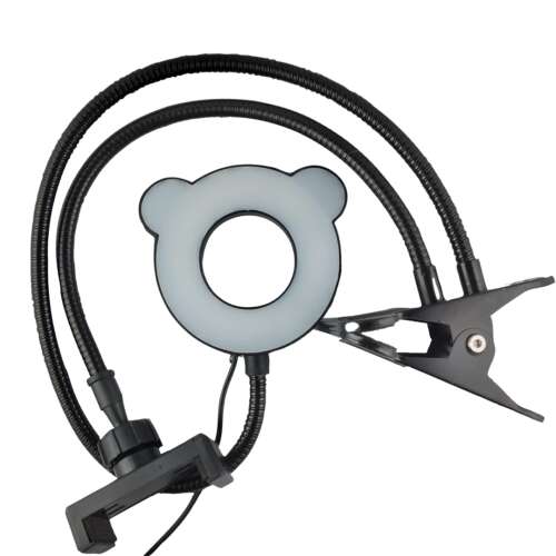 Clip-on phone holder with ring light, ZMR-CAM-10, for better photos and videos