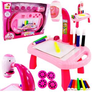 Kreatív projektoros rajzművész asztal filcekkel 32 sablonnal pink 35674793 Rajztábla, írótábla