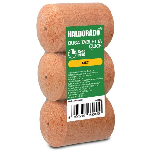 Haldorádó Busa Tabletta Quick Mézes ízben, ponty horgász csali, lassan oldódó - Pellet