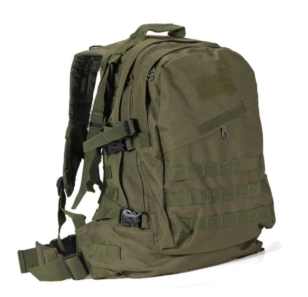 AOVO Katonai hátizsák, állítható pántokkal, űrtartalom 45 l, vízálló, fogantyú, zöld