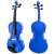 IdeallStore® classic 4/4 size blue violin front and back view