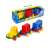 Set de tren Wader Kid Cars, set de tren cu 3 piese, galben, roșu, albastru, tren din plastic, tren de jucărie, ambalaj